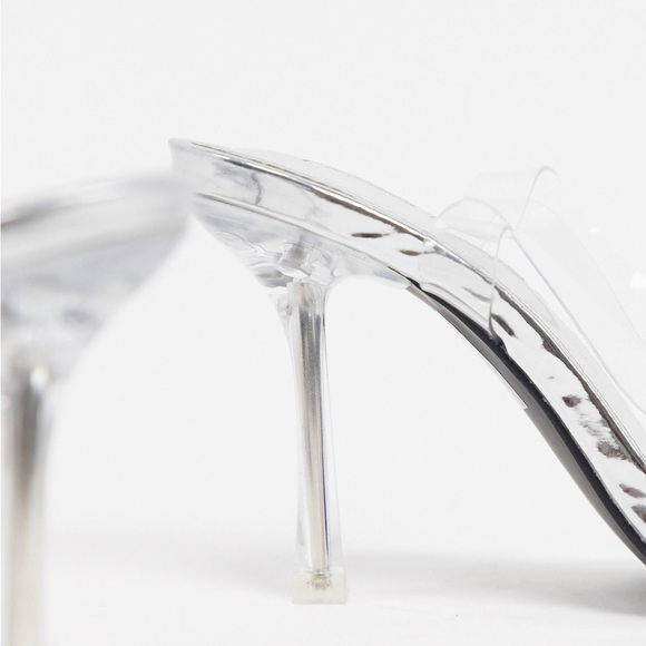 Public desire wide fit April heels in silver US size 6 - Picture 5 of 5